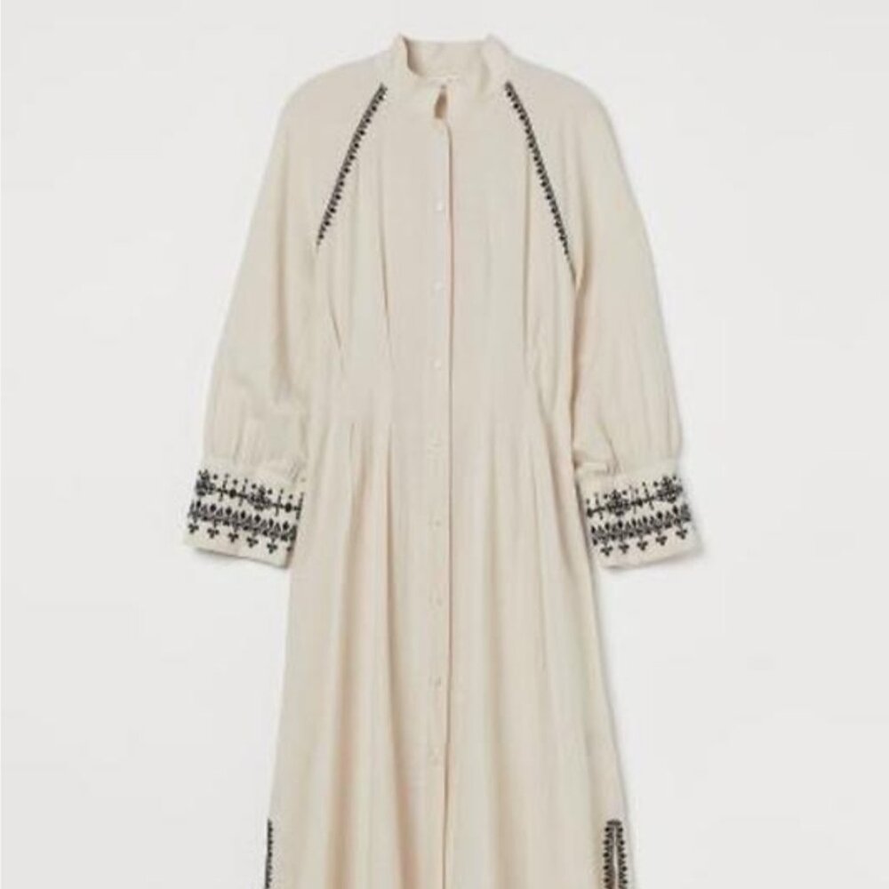 H&m linen midi kaftan dress